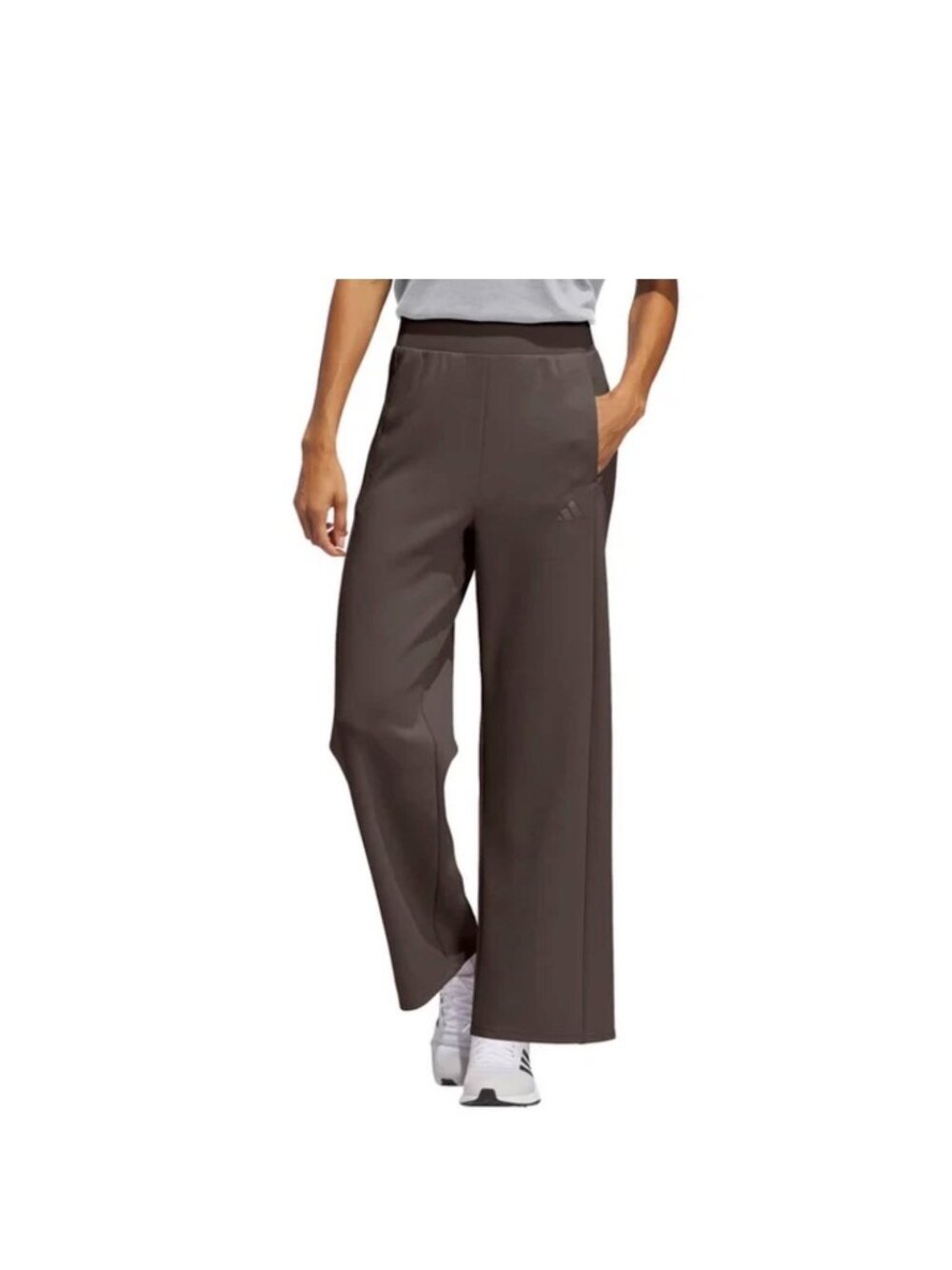 NWT Adidas Womens Active Wide Leg Pants Brown Sz L